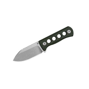 Cuchillo QSP CANARY Micarta STW QS141-C1 Verde con hoja de acero 14C28N, lavado a la piedra de 6,3 cm y empuñadura de Micarta verde de 7 cm
