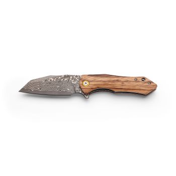 Navaja Salamandra Tek 844525 con hoja de acero damasco VG-10 de 8,7 cm y empuñadura de G-10 de 11,4 cm