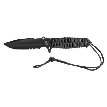 Cuchillo TB OUTDOOR Maraudeur Paracord 550 Mixto - Negro con hoja de acero Acero MOX de 11.3 cm y empuñadura de Paracord de 13.3 cm