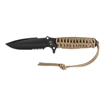 Cuchillo TB OUTDOOR Maraudeur Paracord 550 Mixto - Coyote con hoja de acero Acero MOX de 11.3 cm y empuñadura de Paracord de 13.3 cm
