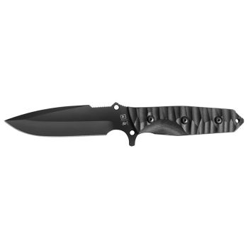 Cuchillo TB OUTDOOR Maraudeur Liso texturizado - Negro con hoja de acero Acero MOX de 11.3 cm y empuñadura de G10 texturizado de 13.3 cm