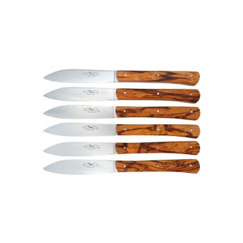 Set de 6 cuchillos TMC Zen Table, madera de serpiente con hoja de acero Z40 de 10.0 cm y empuñadura de Madera de serpiente de 11.0 cm