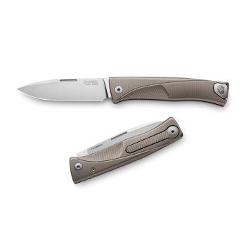 Navaja italiana LIONSTEEL TL BR con hoja de acero M390 de 8 cm y empuñadura de Titanio 6AI4V Bronce