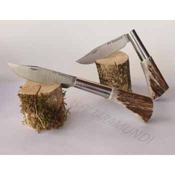 Navaja asta de ciervo hoja punta vuelta