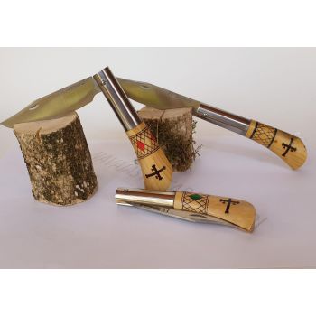 Navaja boj decorada con goma laca