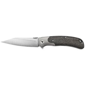 Navaja Trivisa UMa-05 TY07CTS con hoja de acero S35VN de 9.2 cm y empuñadura de Fibra de carbono/Titanio de 12.3 cm