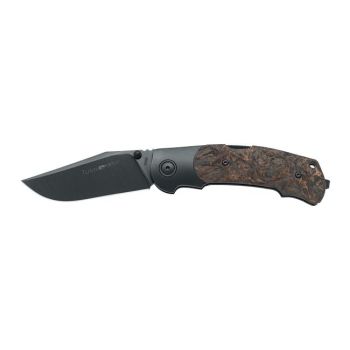 Navaja Viper Turn – Limited Edition V5986DFC con hoja de acero Bohler M390 Microclean de 8,2 cm y empuñadura de Pernos de titanio con PVD negro + Mango de cobre Dark Matter de 10,6 cm