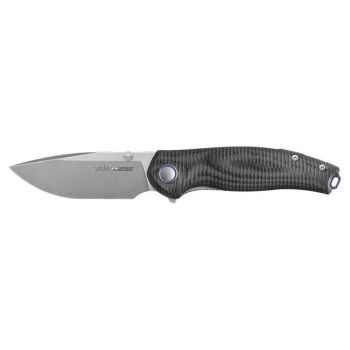 Navaja Viper Vale GG V6006GG con hoja de acero CPM MagnaCut de 6,8 cm y empuñadura de G-10 y goma (El material se llama Suretouch negro) de 11,6 cm