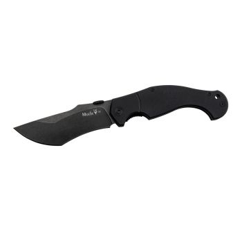 Navaja Muela VERDUGO-10G con hoja de acero D2 de 10.2 cm y empuñadura de G10 negro sin textura.