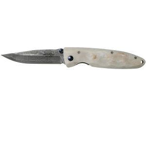 Navaja Mcusta Classic wave con hoja de acero Damasco y empuñadura de corian