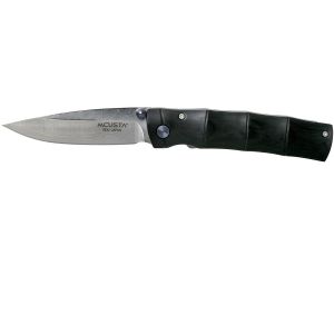 Navaja Mcusta Shinra Emotion con hoja de acero Damasco y empuñadura de Damasco