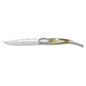 Navaja Serrana con hoja de acero 3Cr13Mov de 15.40 cm y empuñadura de Asta auténtica de 19.70 cm