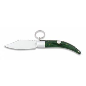 Navaja Clásica Con Anilla con hoja de acero Inoxidable de 8.30 cm y empuñadura de estamina Verde de 10.70 cm