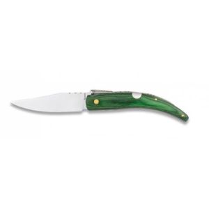 Navaja Clásica con hoja de acero Inoxidable de 8.30 cm y empuñadura de estamina Verde de 10.70 cm