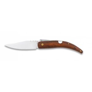 Navaja Clásica con hoja de acero Inoxidable de 8.30 cm y empuñadura de estamina Roja de 10.70 cm