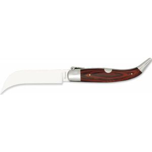 Navaja Teja Tranchete con hoja de acero Inox de 9.50 cm y empuñadura de estamina Roja de 12.00 cm