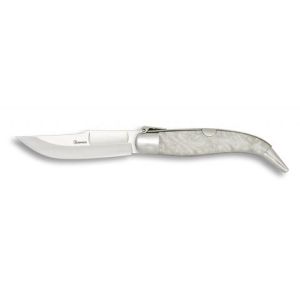 Navaja Teja Nº00 con hoja de acero 3Cr13Mov de 6.50 cm y empuñadura de Imitacion Nacar/Blanco de 8.30 cm