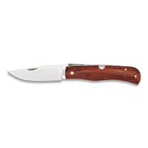 Navaja con hoja de acero carbono de 8,3 cm y empuñadura de estamina de 11,2 cm