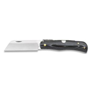 Navaja con hoja de acero Carbono de 8.30 cm y empuñadura de estamina/Negro de 11.00 cm