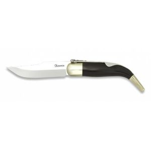 Navaja Clásica con hoja de acero Inox de 8.90 cm y empuñadura de estamina Negra de 12.20 cm