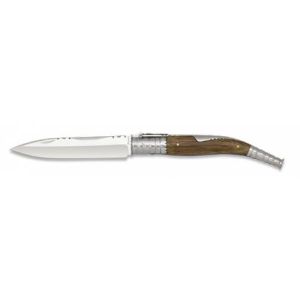 Navaja con hoja de acero Acero Inox 440 de 13.20 cm y empuñadura de Madera Zebra de 16.30 cm