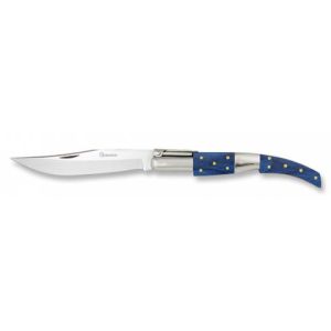 Navaja Árabe Nº 00 con hoja de acero 3Cr13Mov de 7.00 cm y empuñadura de estamina Azul de 8.50 cm