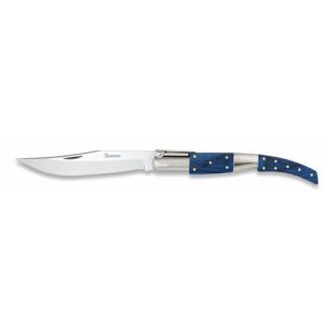 Navaja Árabe Nº 1 con hoja de acero 3Cr13Mov de 9.70 cm y empuñadura de estamina Azul de 11.80 cm