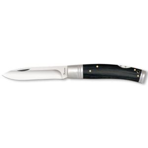 Navaja con hoja de acero 3CR13MOV de 8.60 cm y empuñadura de estamina Negra de 10.70 cm