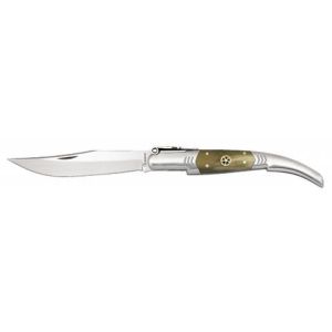 Navaja Árabe De Carraca con hoja de acero 3CR13MOV de 10.00 cm y empuñadura de Asta de 11.70 cm