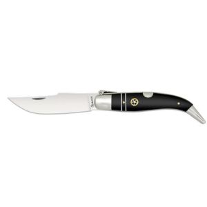 Navaja Teja con hoja de acero Acero Carbono de 8.20 cm y empuñadura de estamina negra de 0.00 cm