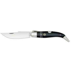 Navaja Teja con hoja de acero Acero Carbono de 9.50 cm y empuñadura de estamina negra de 0.00 cm