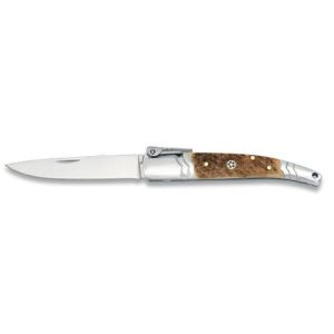 Navaja con hoja de acero 3CR13MOV de 8.00 cm y empuñadura de Asta Cievo Decorada de 10.20 cm