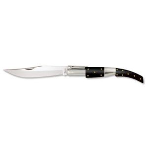 Navaja Árabe De Carraca con hoja de acero 3CR13MOV de 13.50 cm y empuñadura de estamina Negra de 15.50 cm