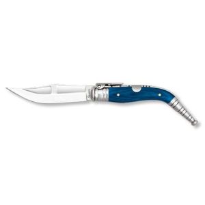 Navaja Bandolera con hoja de acero 3CR13MOV de 10.00 cm y empuñadura de estamina Azul de 13.00 cm