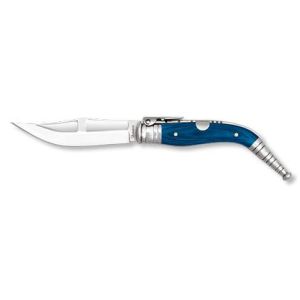 Navaja Bandolera con hoja de acero 3CR13MOV de 11.50 cm y empuñadura de estamina Azul de 15.00 cm