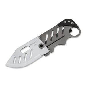 Navaja BÖKER PLUS Credit Card Ultrafina como una tarjeta de credito con hoja de acero 440 C de 5,8 cm y empuñadura de titanio con G-10  de 7,1 cm 01BO010