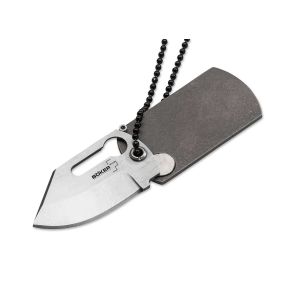 Navaja BÖKER PLUS DOG TAG CHAPA IDENTIFICACIÓN con hoja de acero 440 C de 4,3 cm y empuñadura de titanio de 5,3 cm 01BO210