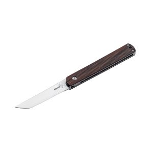 Navaja Böker Plus Wasabi cocobolo 01BO631 con hoja de acero Acero inoxidable 9Cr18MoV de 7,20 cm y empuñadura de madera de cocobolo de 10,40 cm