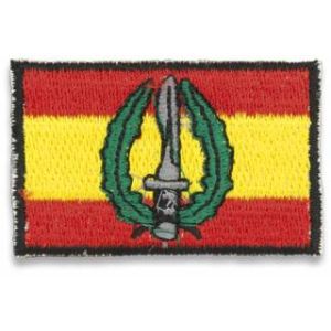 Bandera España bordada con logo MOE