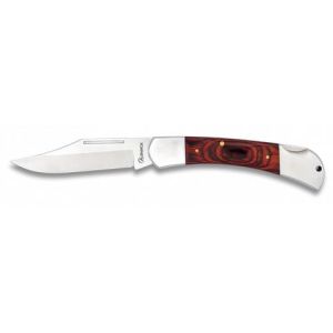 Navaja con hoja de acero 3Cr13MoV de 6.50 cm y empuñadura de estamina Roja de 8.70 cm