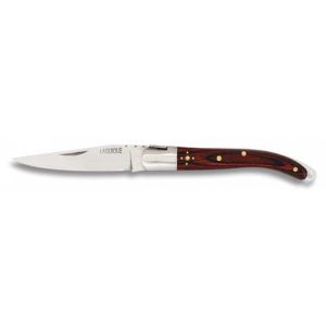 Navaja Laguiole con hoja de acero 3Cr13Mov de 6.00 cm y empuñadura de estamina/Rojo de 8.10 cm