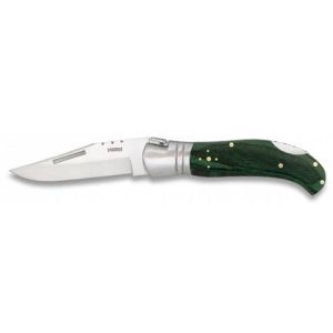Navaja Laguiole-Caza con hoja de acero 3Cr13Mov de 8.00 cm y empuñadura de estamina/Verde de 10.30 cm
