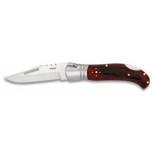 Navaja Laguiole-Caza con hoja de acero 3Cr13Mov de 9.50 cm y empuñadura de estamina/Roja de 11.90 cm