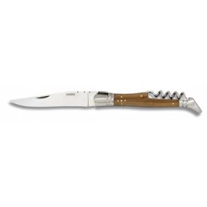 Navaja Laguiole con hoja de acero 3Cr13Mov de 9.00 cm y empuñadura de Olivo de 10.50 cm