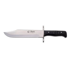 Cuchillo J&V Bowie con hoja de acero MV-58 de 28 cm y empuñadura de cuerno de carnero de 13 cm