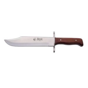 Cuchillo J&V Bowie con hoja de acero MV-58 de 28 cm y empuñadura de madera de cocobolo de 13 cm
