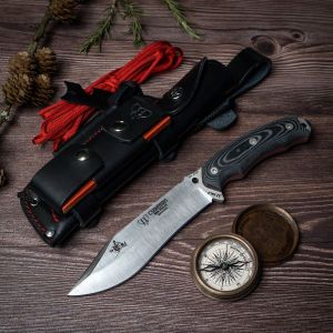 Cuchillo Cudeman 125-MC JJSK2 hoja de acero Böhler N-695 de 15,5 cm empuñadura de micarta negra de 11,5 cm