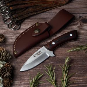 Cuchillo Cudeman 135-R COLIBRI II hoja de acero inoxidable MoVa 1.4116 de 8,5 cm empuñadura de estamina roja de 9,5 cm