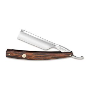 Navaja afeitar barbero alemana BÖKER THE CELEBRATED WENGE con hoja de acero carbono de 7 cm y empuñadura de madera de wengué de 15