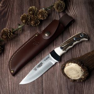 Cuchillo Cudeman 146-C TURRÓN hoja de acero inoxidable MoVa 1.4116 de 11 cm empuñadura de asta de ciervo de 11,5 cm